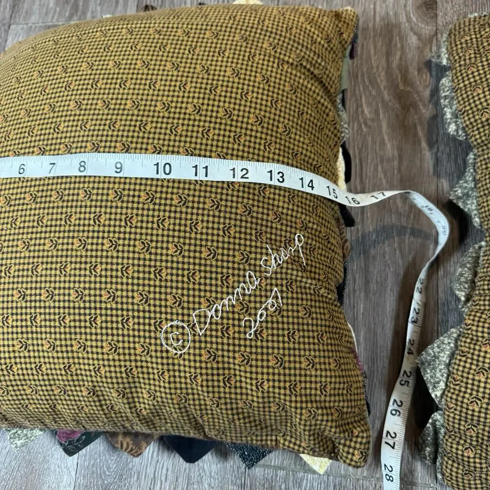 2x Donna Sharp 2002 Quilted Square Pillows 16